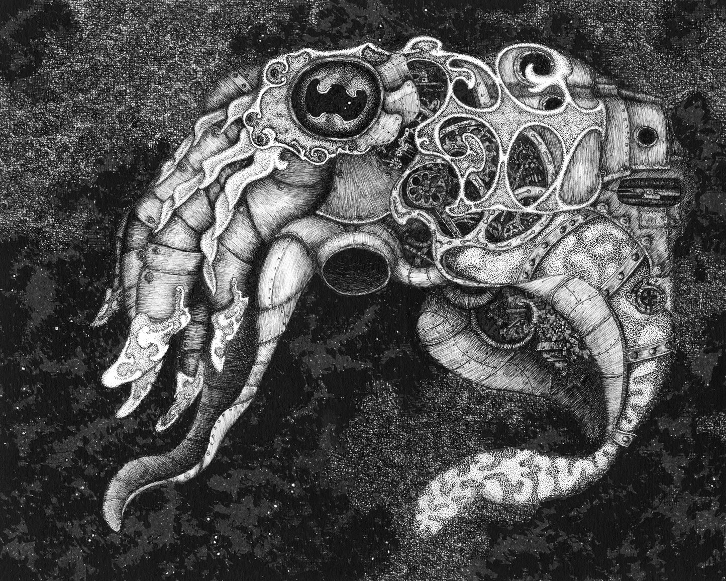 "Clockwork Cephalopod" • Archival Print of Artwork by James Greer