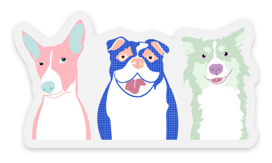 Patterned Pups Sticker by Carlee Ingersoll