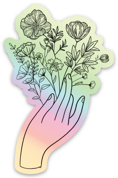 Holographic Bouquet Sticker by Carlee Ingersoll
