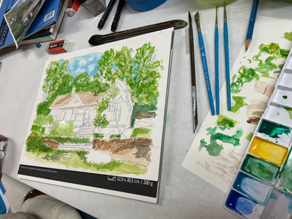 House Portraits in Gouache and Watercolor • 2-Week Painting Class