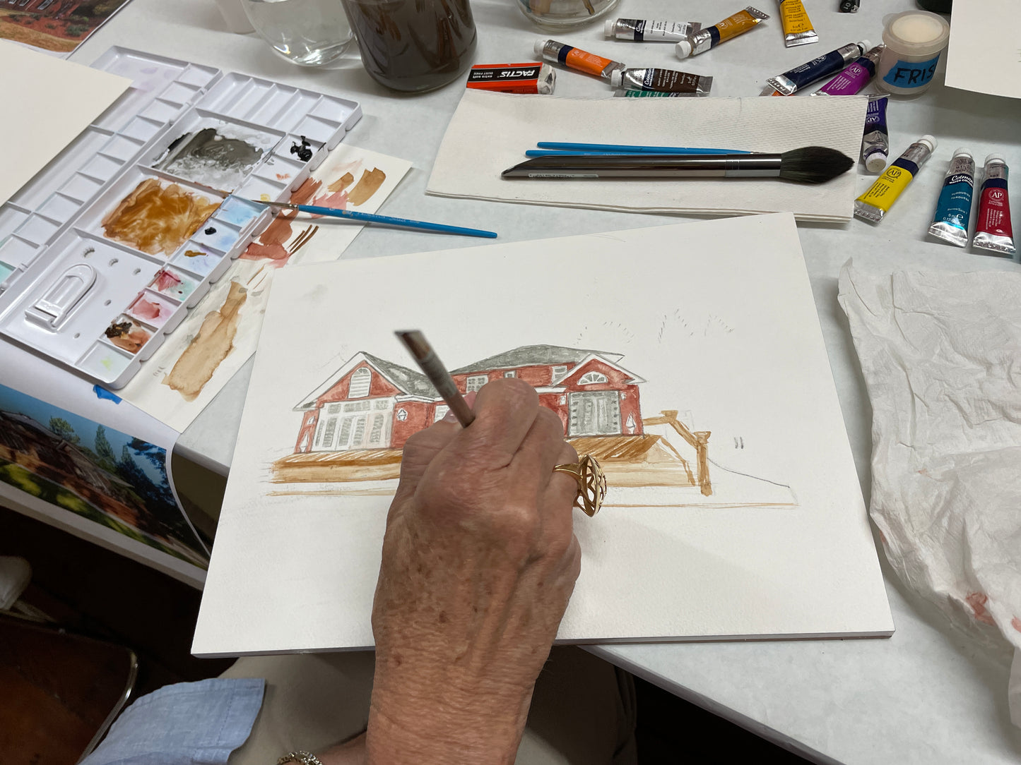 House Portraits in Gouache and Watercolor • 2-Week Painting Class