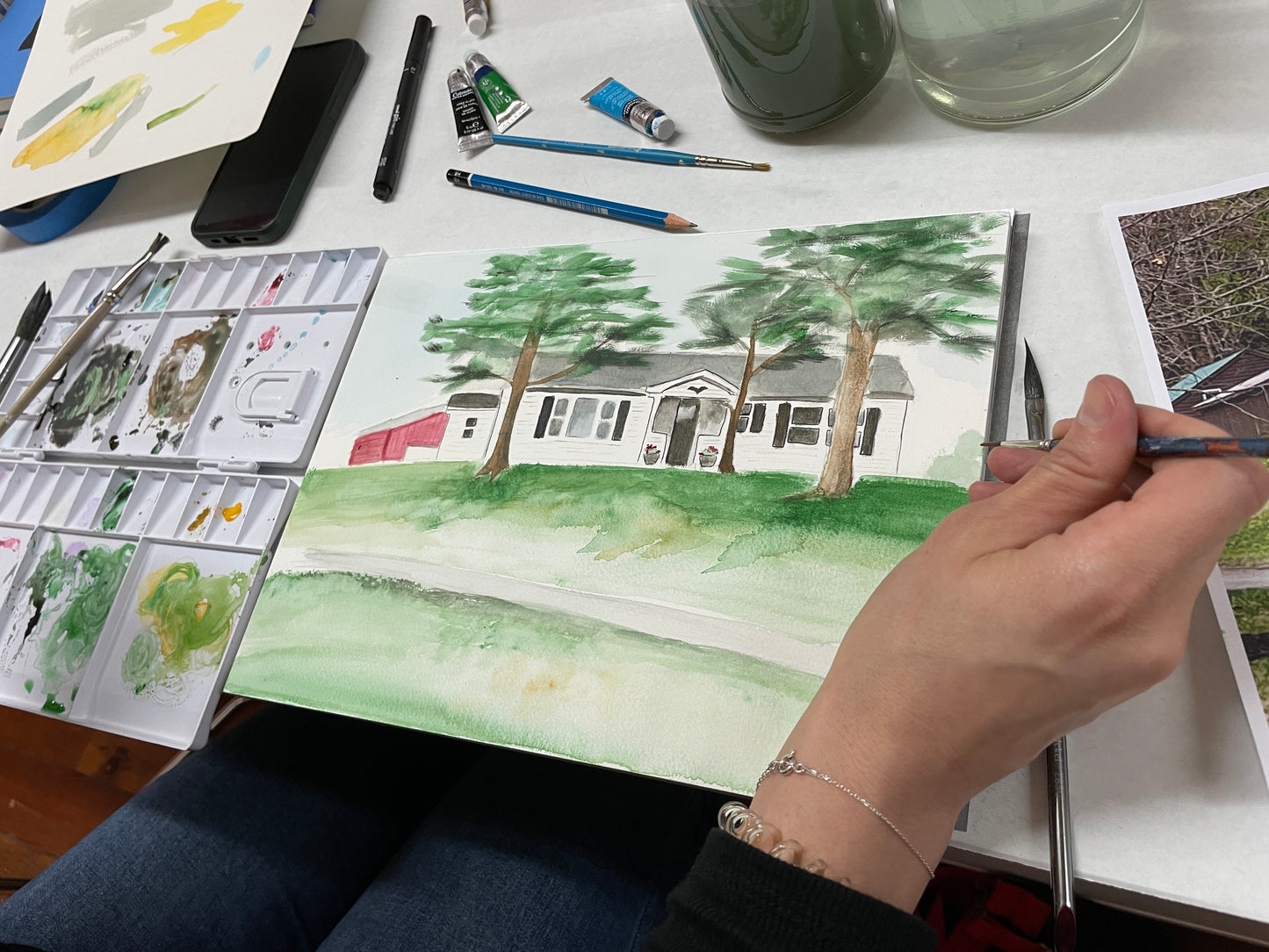 House Portraits in Gouache and Watercolor • 2-Week Painting Class