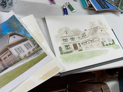 House Portraits in Gouache and Watercolor • 2-Week Painting Class