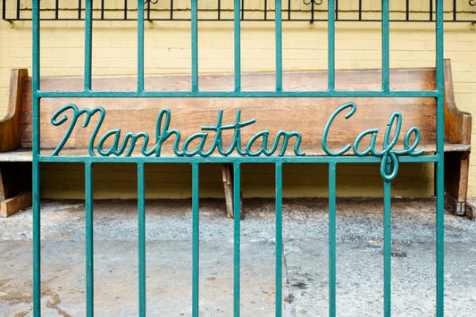 Athens, GA Postcards by Frances Hughes - Manhattan Cafe - Turquoise