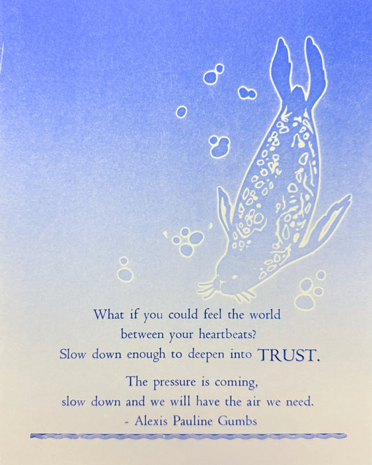 “Slow Down" Original Letterpress Print by Olive Roberts