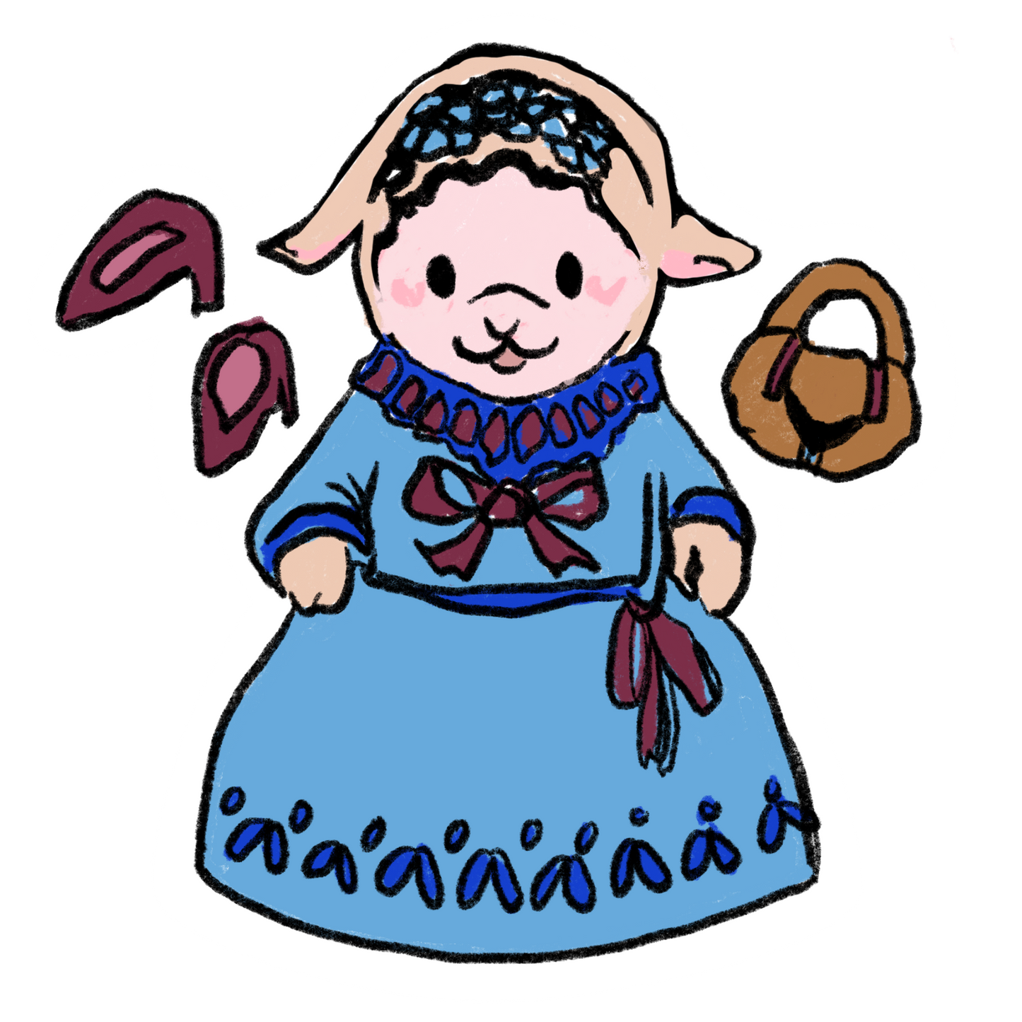 "Calico Lamb" Sticker by Olive Roberts