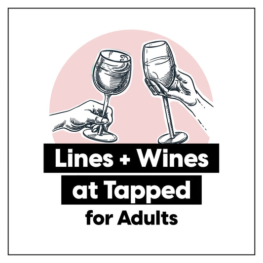 Líneas y vinos • Serie de talleres comunitarios creativos en Tapped Atenas