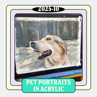 Retratos de mascotas en acrílico • Clase de pintura de 2 semanas