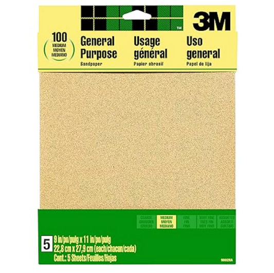 3M Aluminum Oxide Sand Paper - 5pk