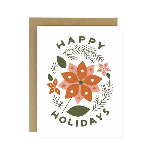 "Happy Holidays"  Poinsettia Card by Worthwhile Paper