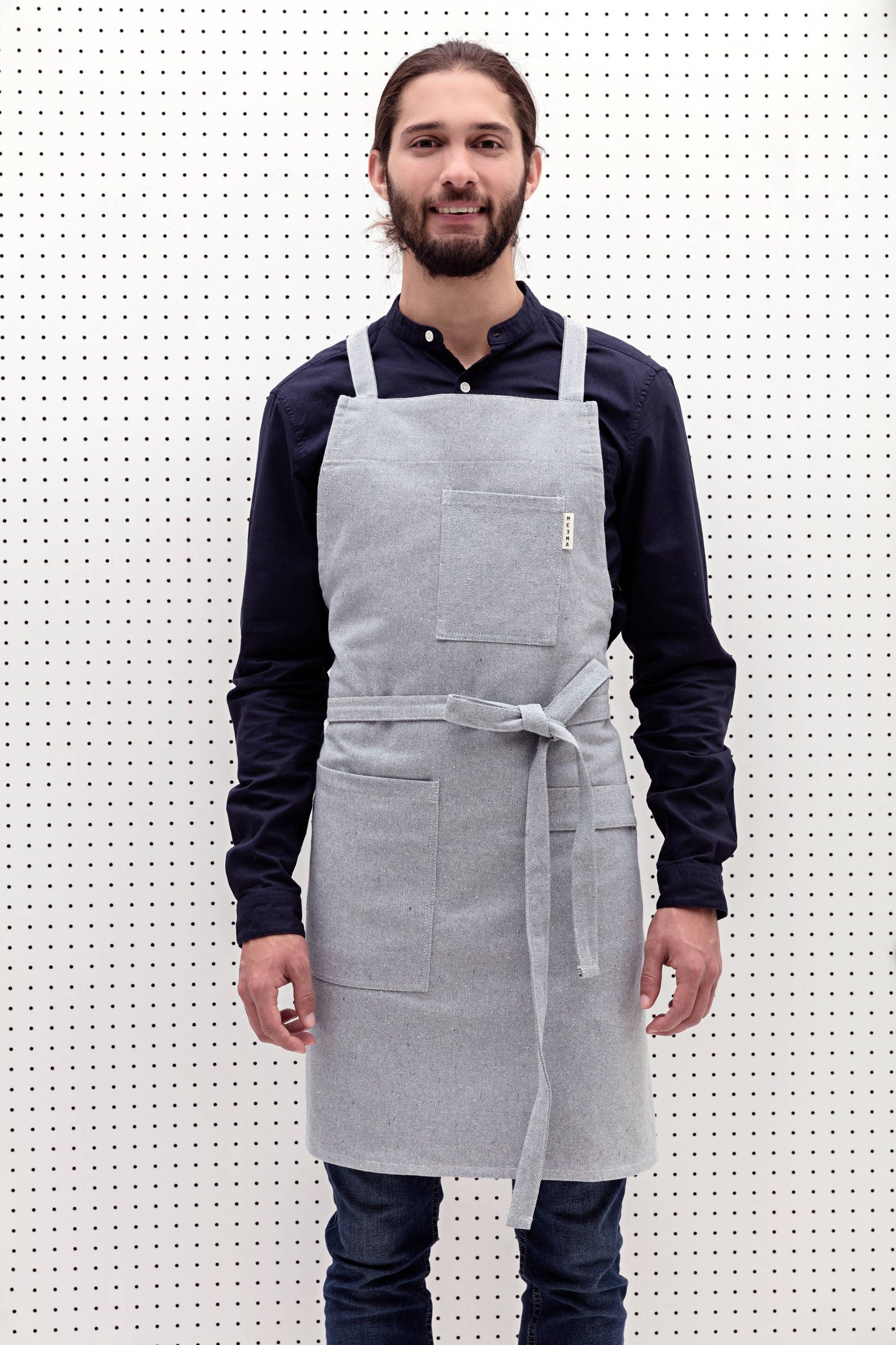 Eco-Friendly Cotton Apron in Blue by MEEMA