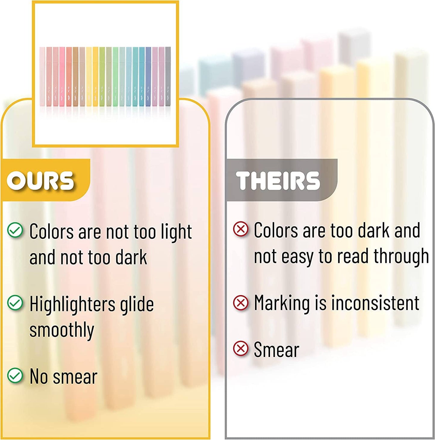 Mr. Pen Aesthetic Highlighters - 20 Chisel Tip Set