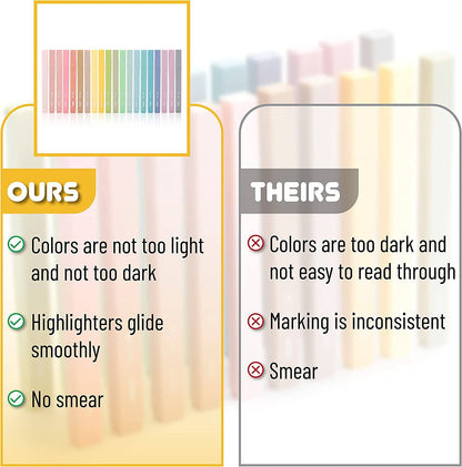 Mr. Pen Aesthetic Highlighters - 20 Chisel Tip Set