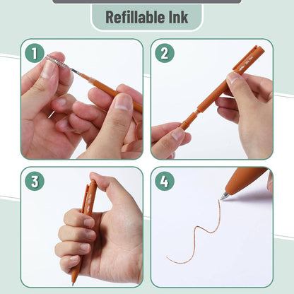 Mr. Pen 12-Pack Retractable Gel Pens with Colored Ink