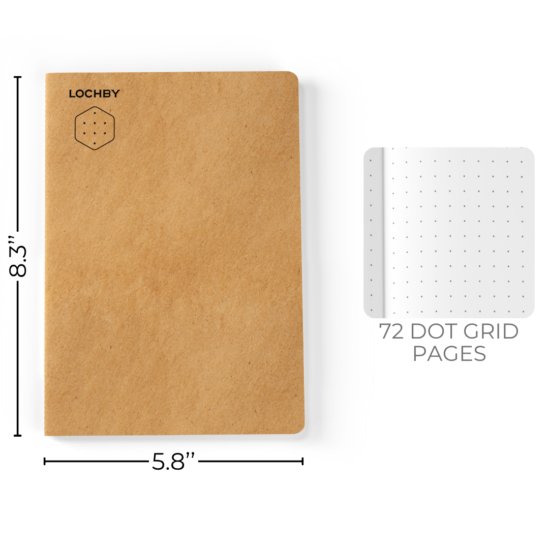 A5 Notebook with Tomoe River Paper by LOCHBY • Dot Grid Pages