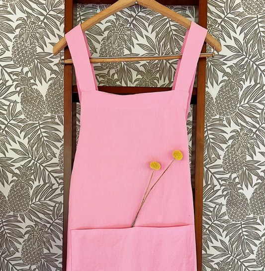 Cross Back Apron in Rose Pink by Cate Paper Co.