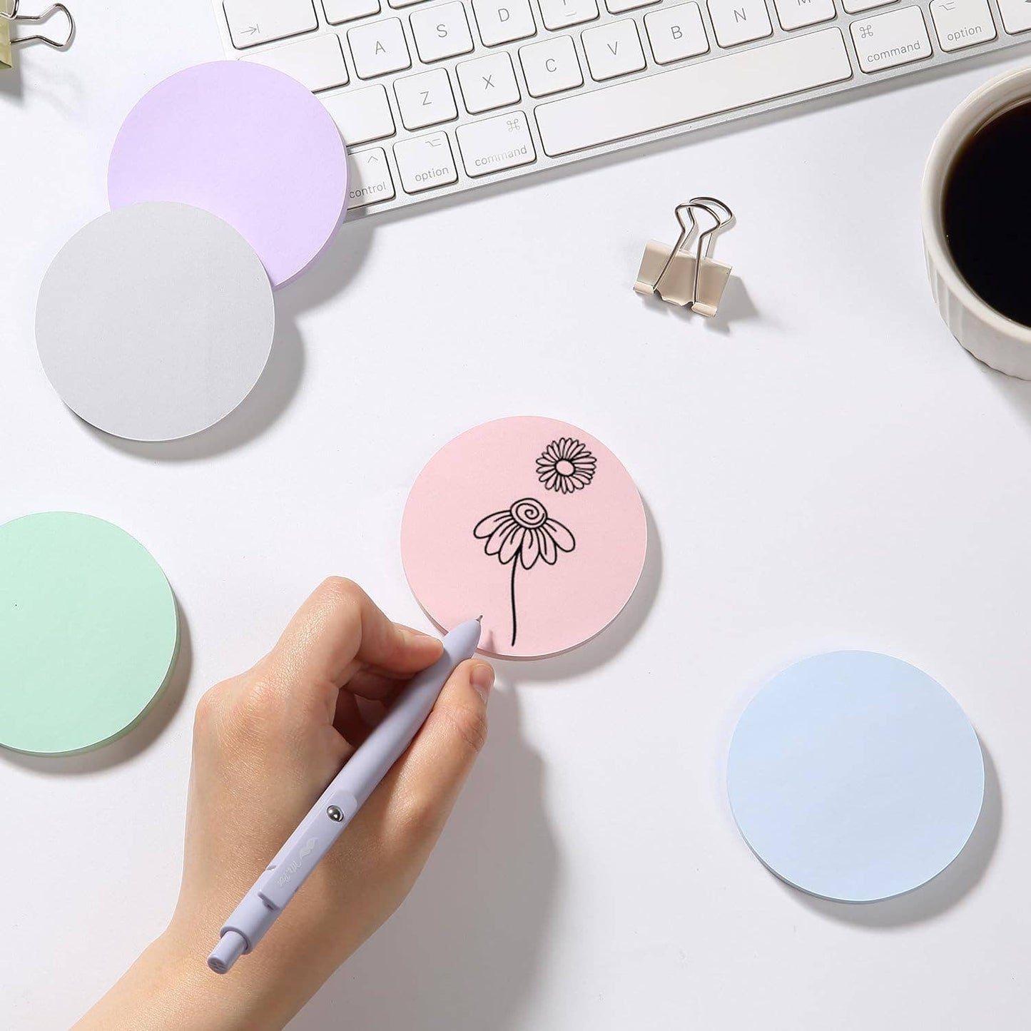 Mr. Pen Colorful Round Sticky Notes - 12 Pads