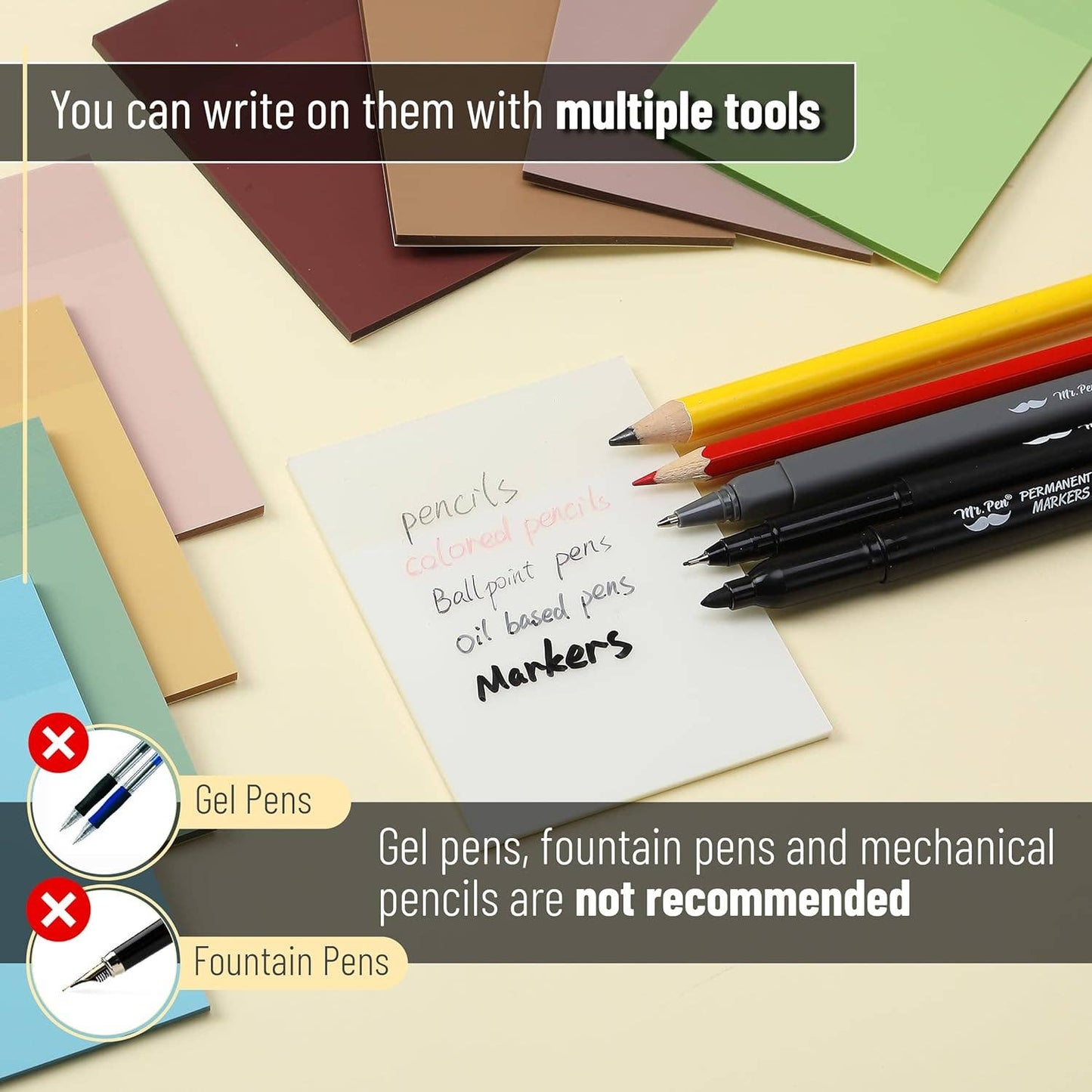 Mr. Pen Transparent Sticky Notes - 600 Sheets - 3 x 4 inches