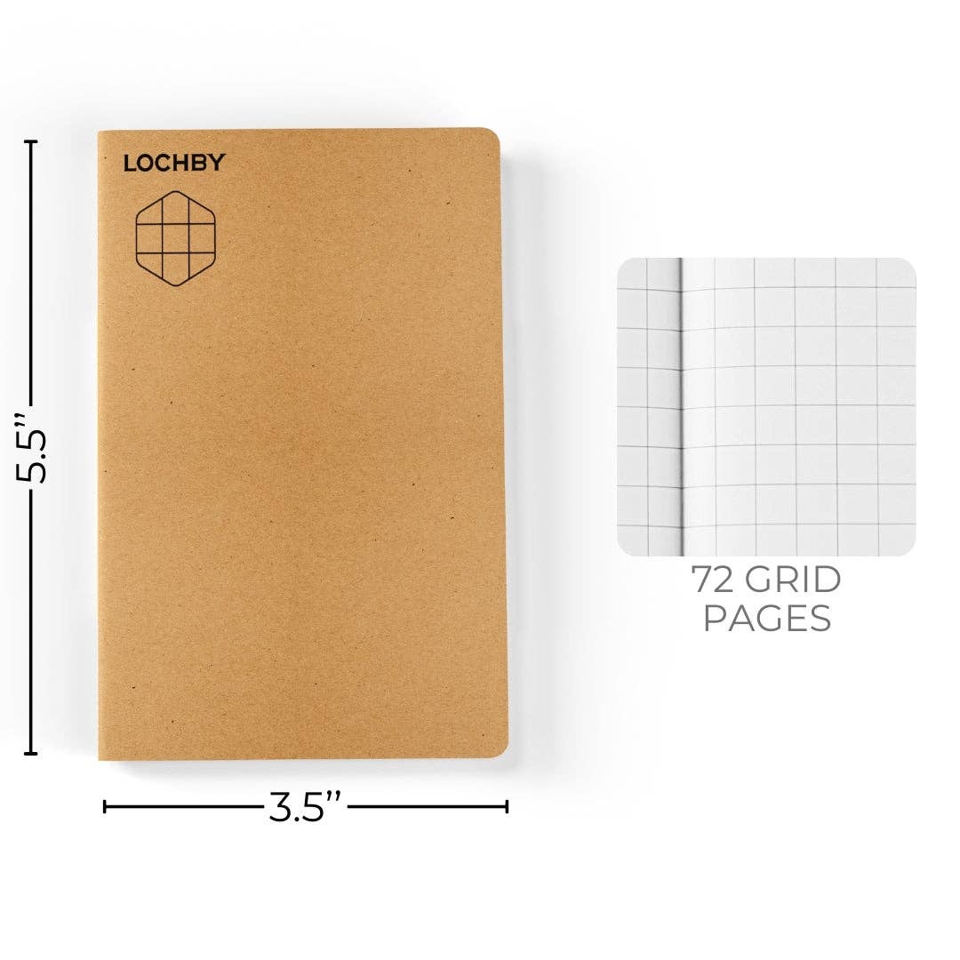 Pocket-Size Notebook with Tomoe River Paper by LOCHBY • Grid Pages