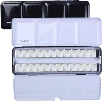 MEEDEN Empty Watercolor Tin Palette - 26 half pans