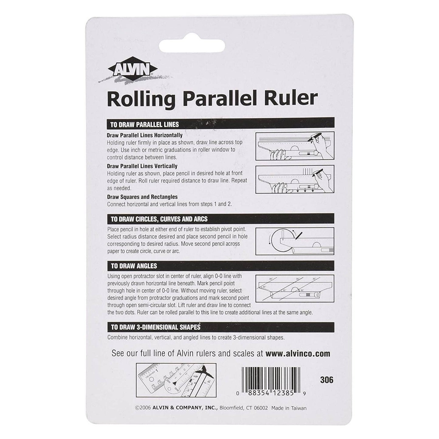 Alvin Rolling Ruler - 12 inch