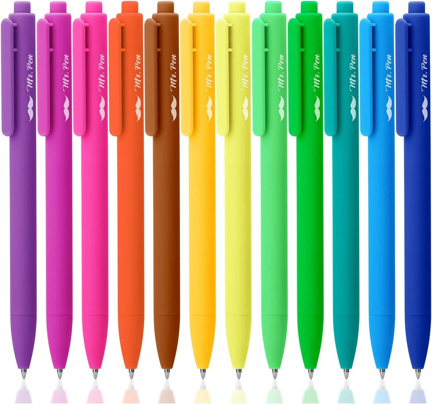 Mr. Pen 12-Pack Retractable Gel Pens with Colored Ink