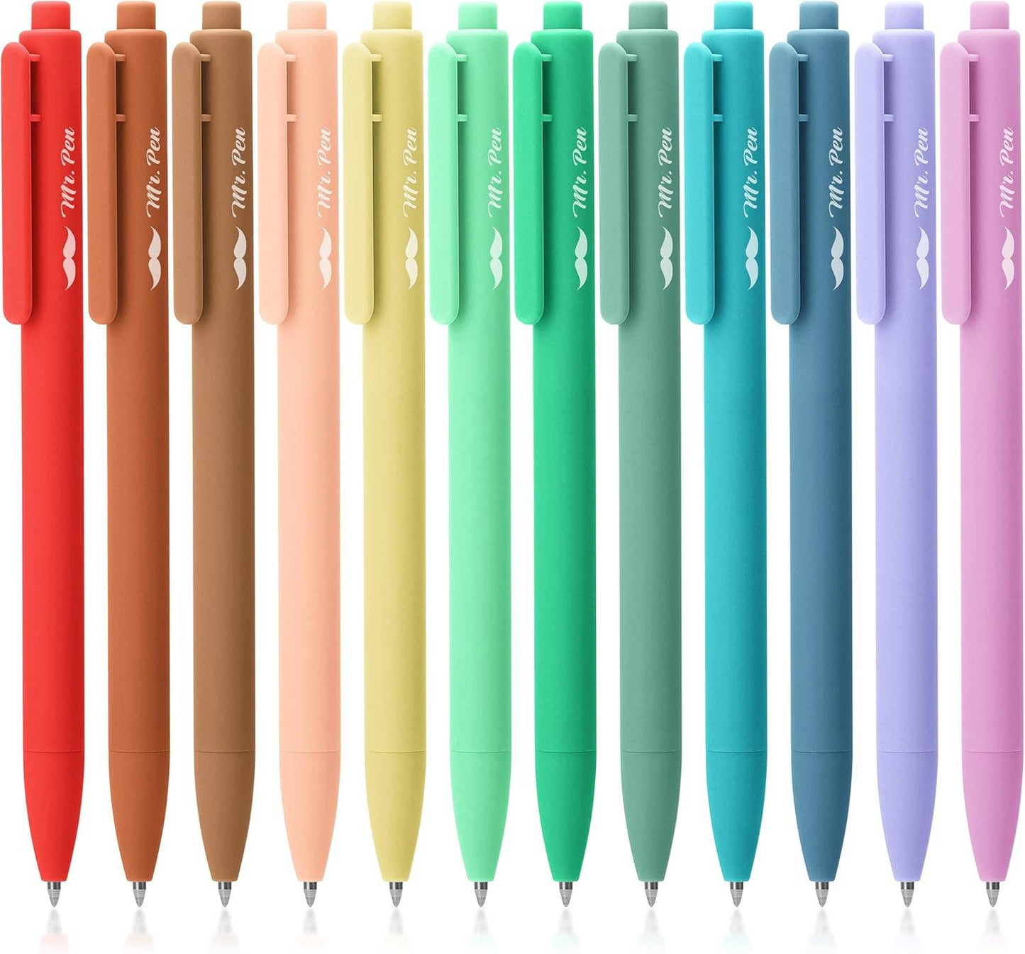Mr. Pen 12-Pack Retractable Gel Pens with Colored Ink