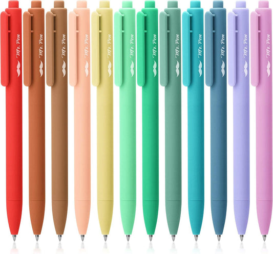 Mr. Pen 12-Pack Retractable Gel Pens with Colored Ink