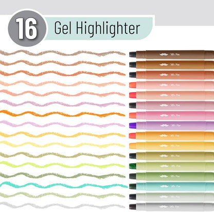 Mr. Pen Gel Highlighter Set - 16 Vibrant Pastel Colors