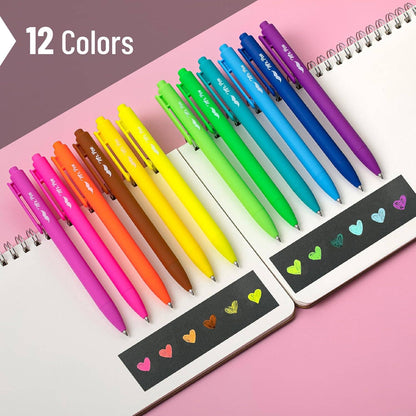 Mr. Pen 12-Pack Retractable Gel Pens with Colored Ink
