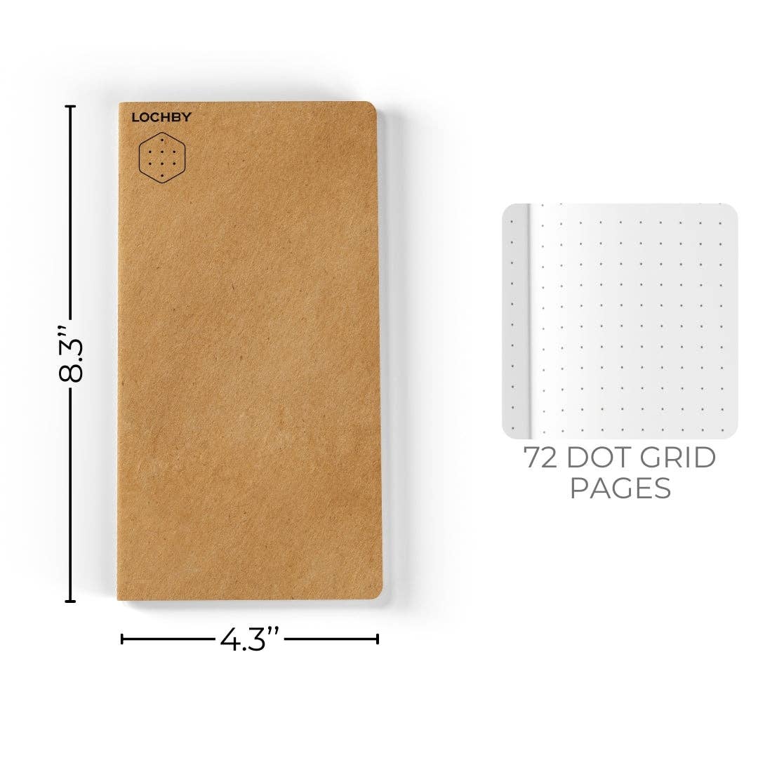 Traveler's Size Notebook with Tomoe River Paper by LOCHBY • Dot Grid Pages