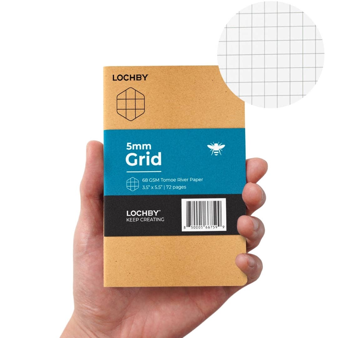 Pocket-Size Notebook with Tomoe River Paper by LOCHBY • Grid Pages