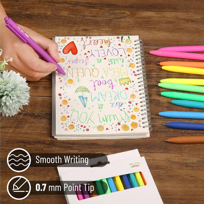 Mr. Pen 12-Pack Retractable Gel Pens with Colored Ink