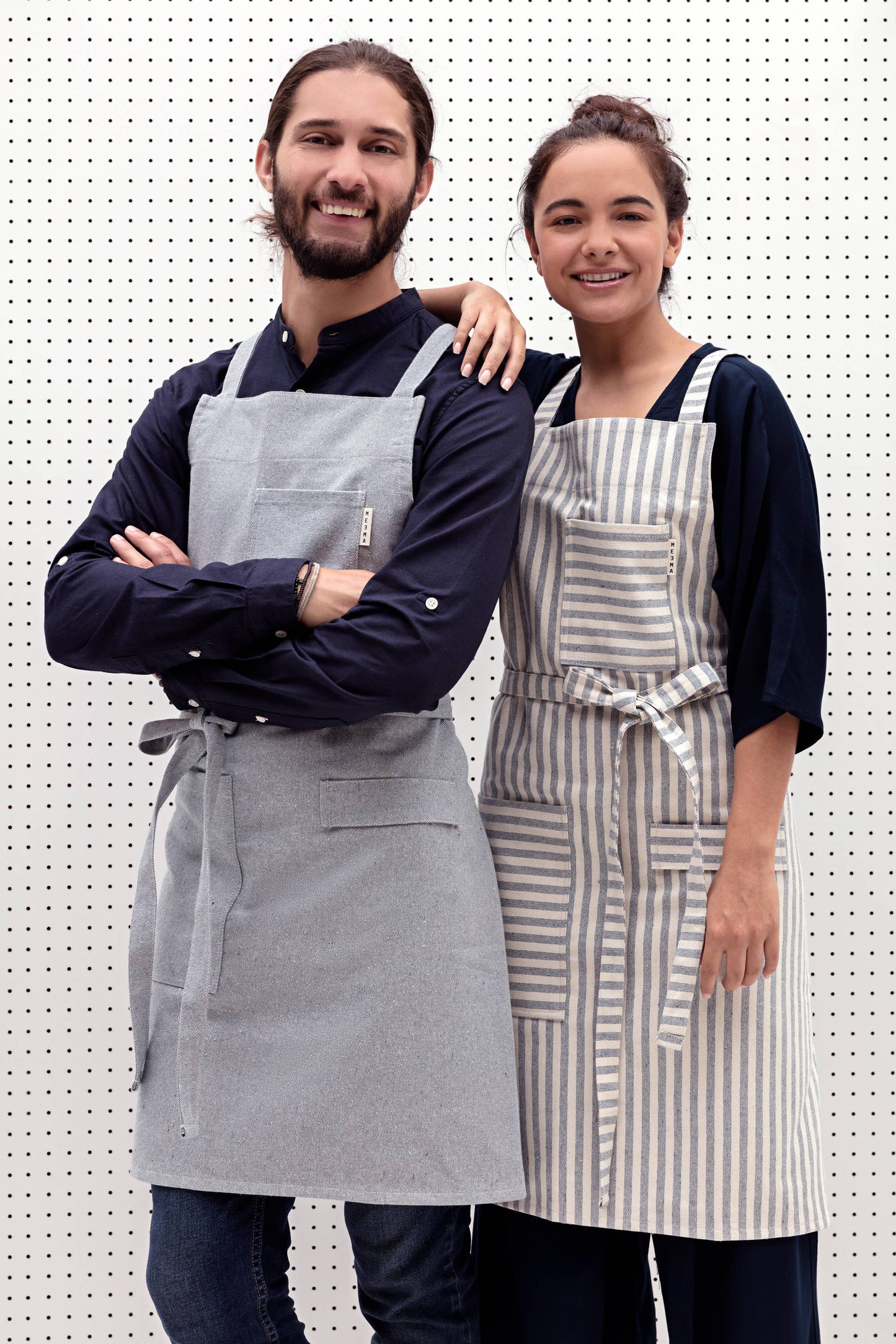 Eco-Friendly Cotton Apron in Blue by MEEMA