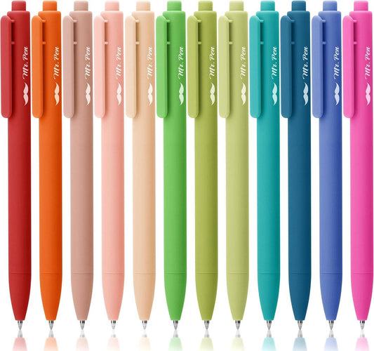 Mr. Pen 12-Pack Retractable Gel Pens with Colored Ink