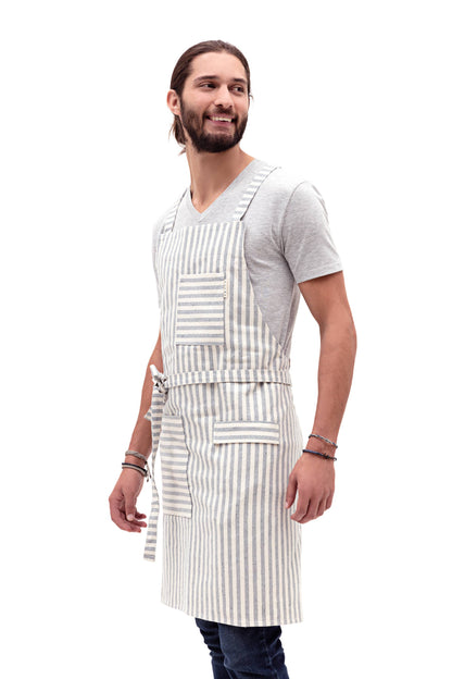 Eco-Friendly Cotton Apron in Stripes by MEEMA