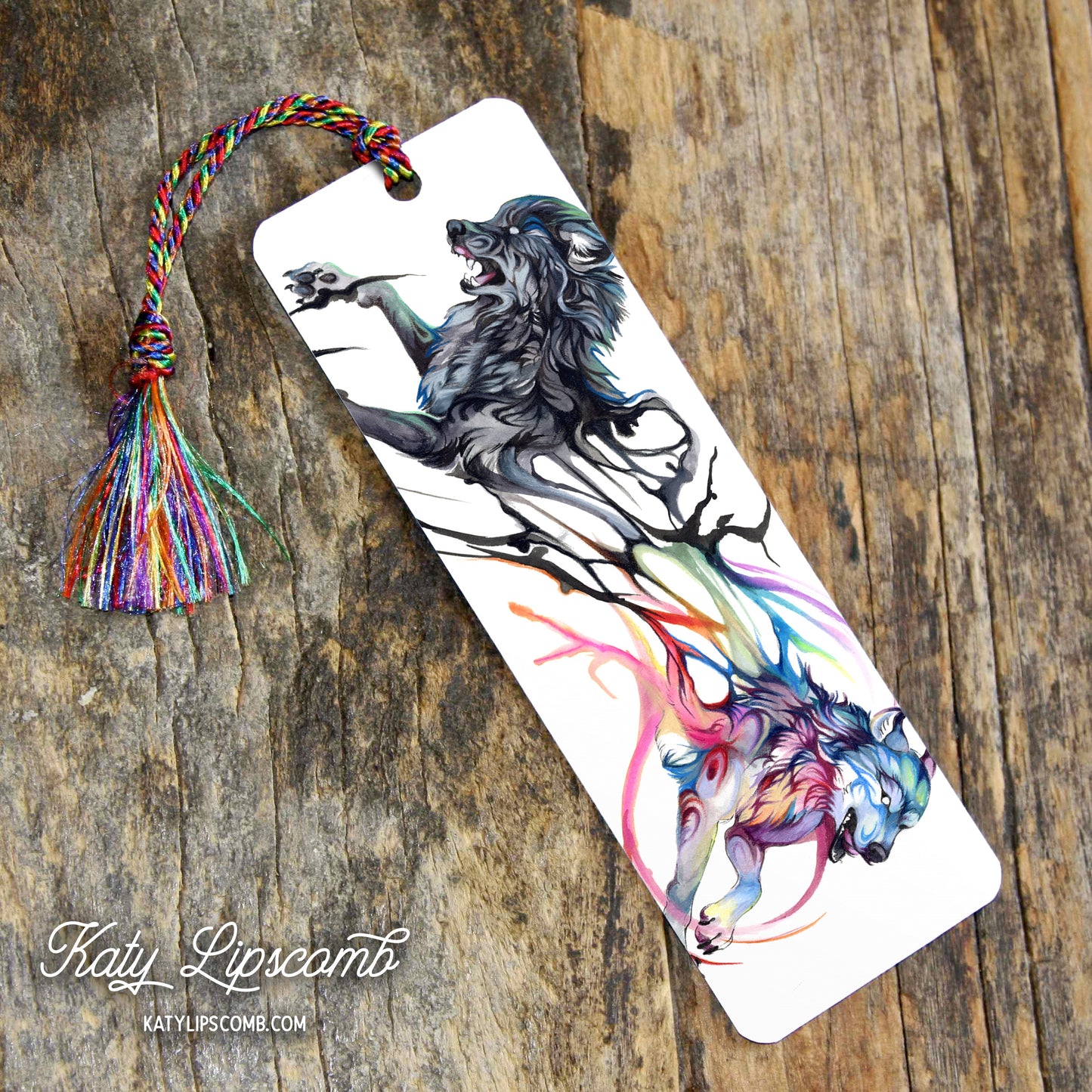 "Double Wolves" Bookmark by Katy Lipscomb