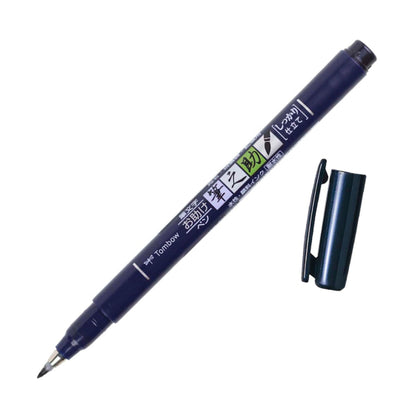 Tombow Fudenosuke Brush Pen Broad, Hard Tip (Blue Packaging)