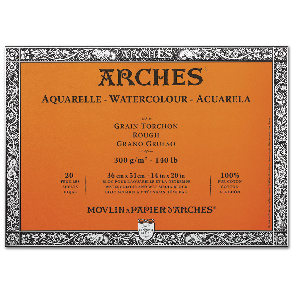 Arches Aquarelle Watercolor Block - Rough - 300 gsm - 20 sheets