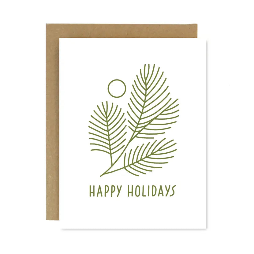 Happy Holidays Pine Card by Worthwhile Paper
