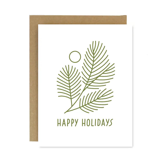 Happy Holidays Pine Card by Worthwhile Paper