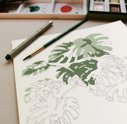 Tropical Plants Paint by Number Kit by Cate Paper Co.