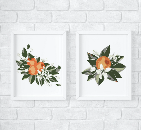 Orange Blossoms Paint by Number Kit by Cate Paper Co.