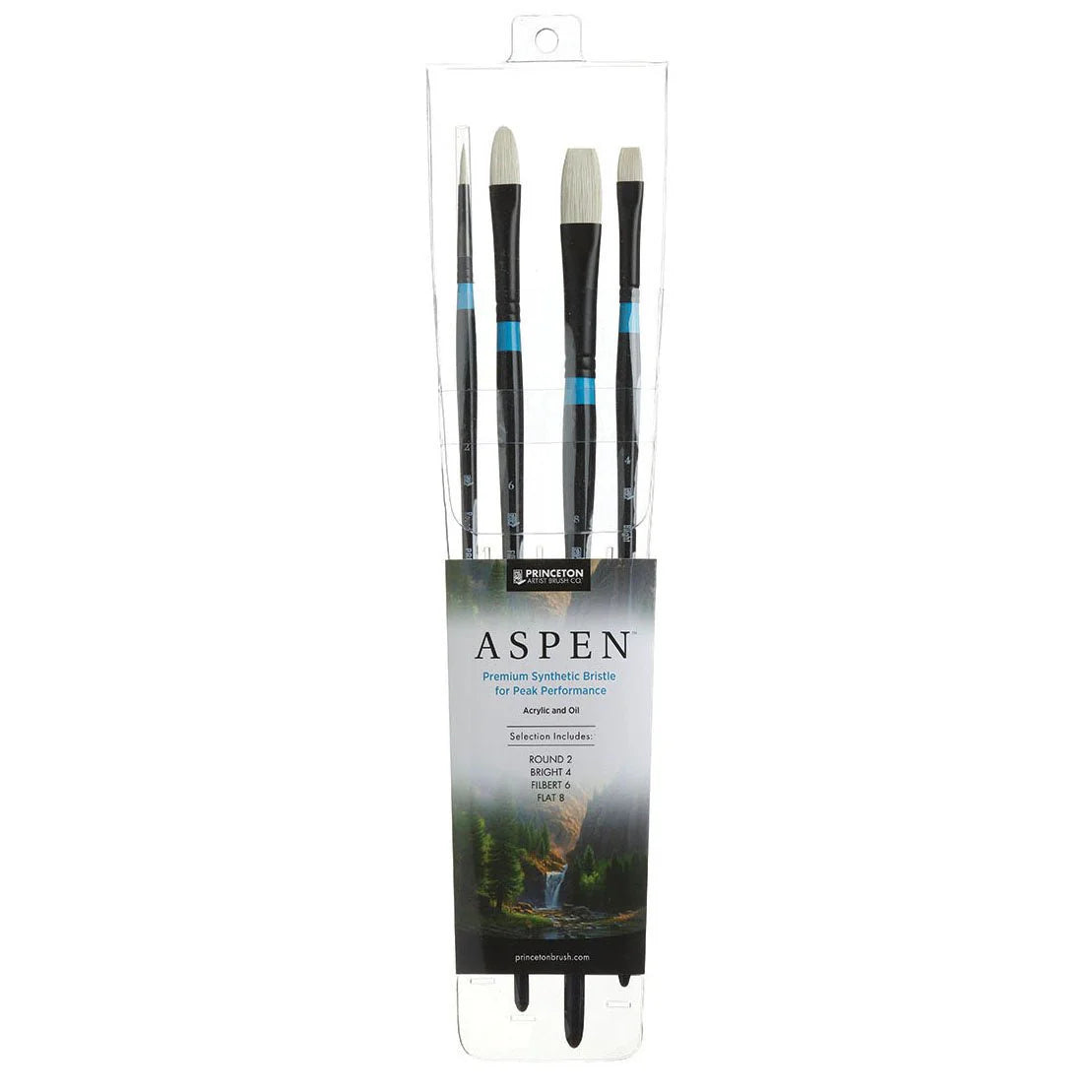 Princeton Aspen 6500 Series Synthetic Bristle Brushes - 4pk Set