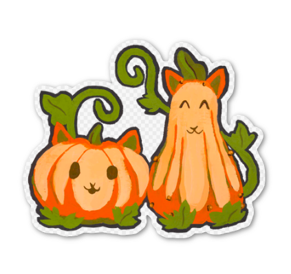 "Pumpkin Cats" Sticker by ing.bit.design