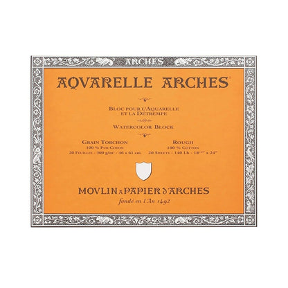 Arches Aquarelle Watercolor Block - Rough - 300 gsm - 20 sheets