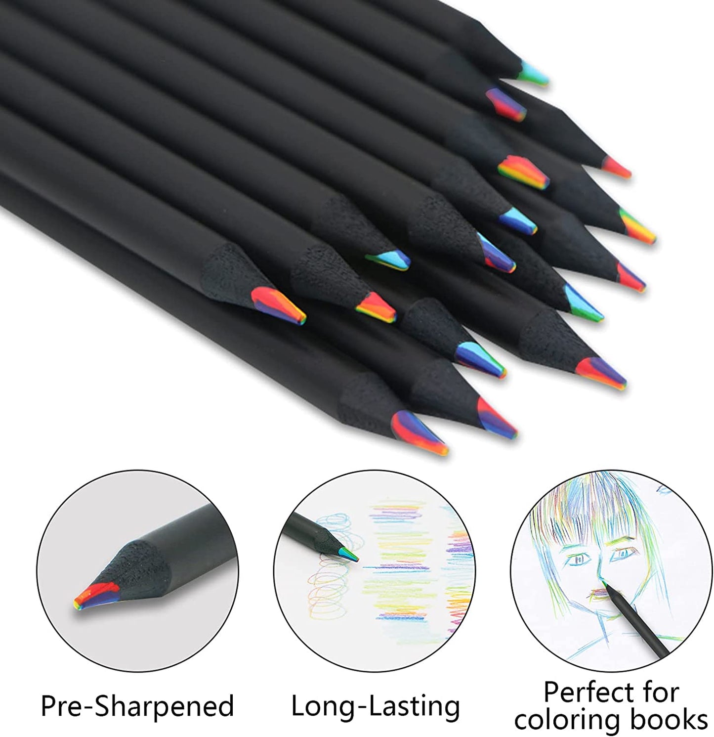 TINNIVI Rainbow Colored Pencil