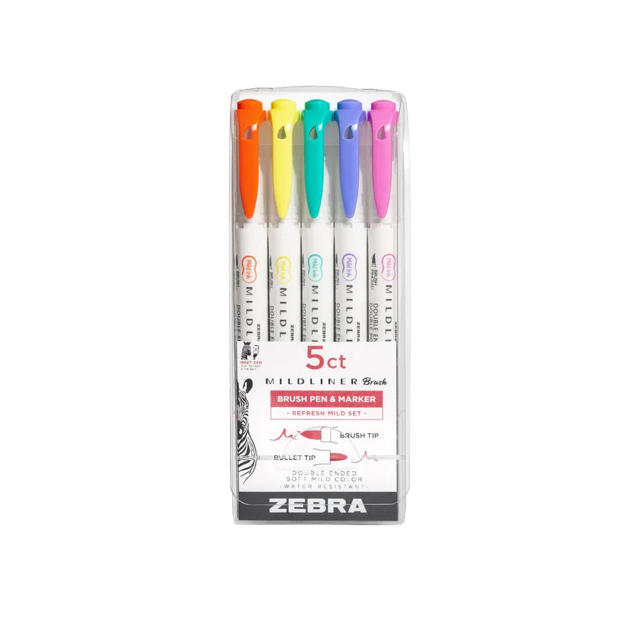 Zebra Mildliner Double-Ended Brush Pen Sets