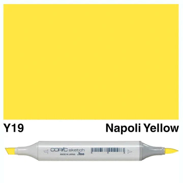 COPIC Sketch Dual-Sided Artist Marker - Warm - Y19 - Napoli Yellow by Copic - K. A. Artist Shop