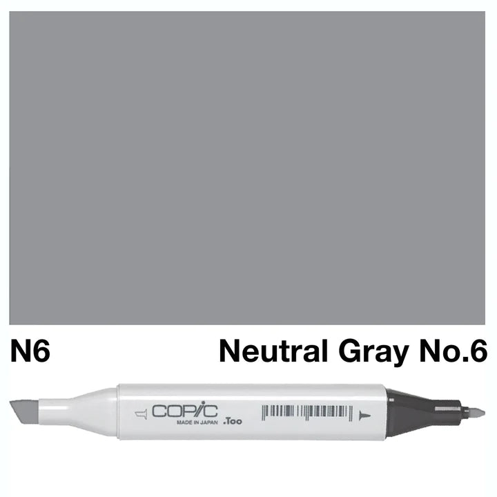 COPIC Classic Dual-Sided Artist Markers - N6 - Neutral Gray No. 6 by Copic - K. A. Artist Shop